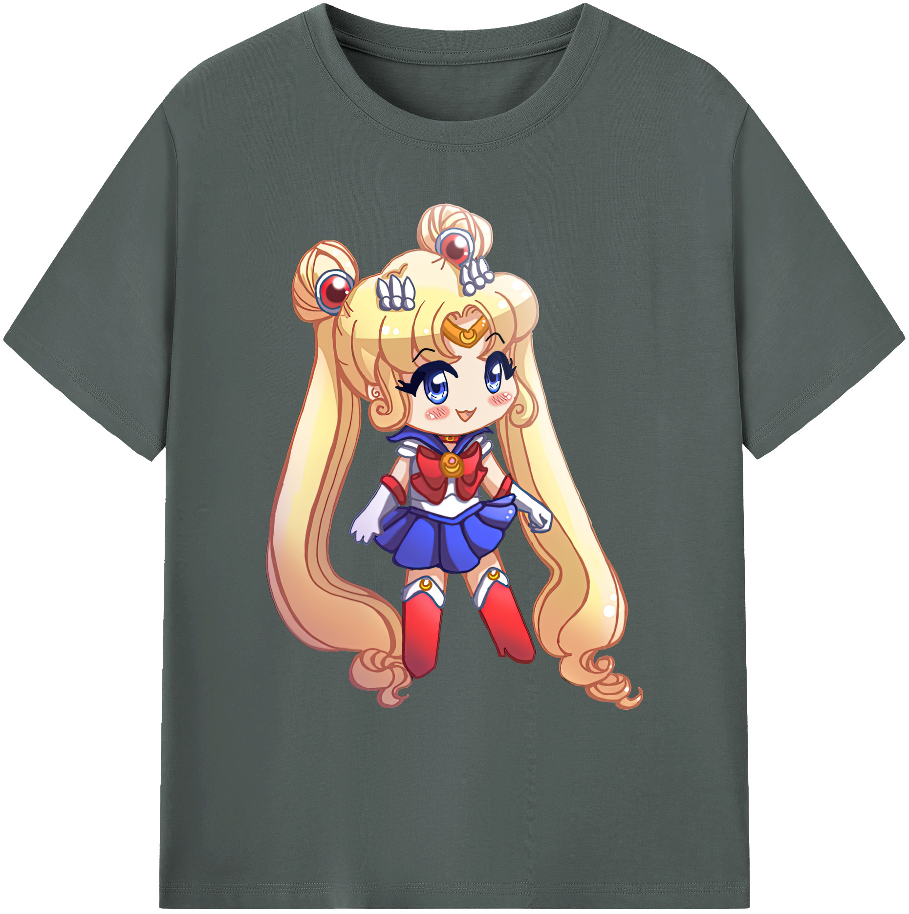 （画像用） 美少女戦士セーラームーン 月野 うさぎ つきの うさぎ Sailor Moon Tsukino Usagi 綿100％ メンズ半袖Tシャツ｜肌触りやわらか＆通気性